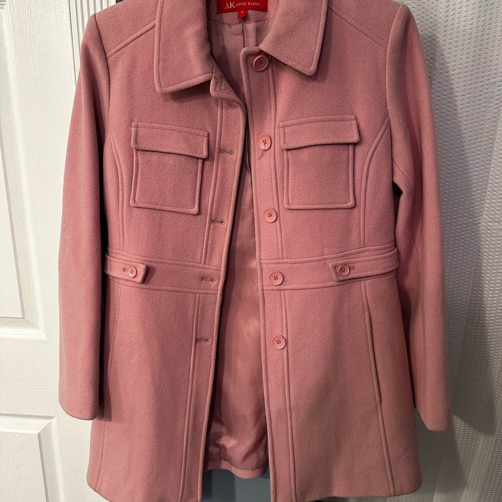 Anne Klein Women's Pink Pea Coat